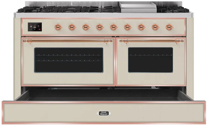 Ilve UM15FDNS3AWPLP 60" Dual Fuel Range with Double Ovens, 5.02 cu ft ...