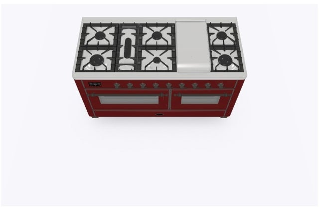 Ilve UM15FDNS3BUBLP 60" Dual Fuel Range with Double Ovens, 5.02 cu ft ...