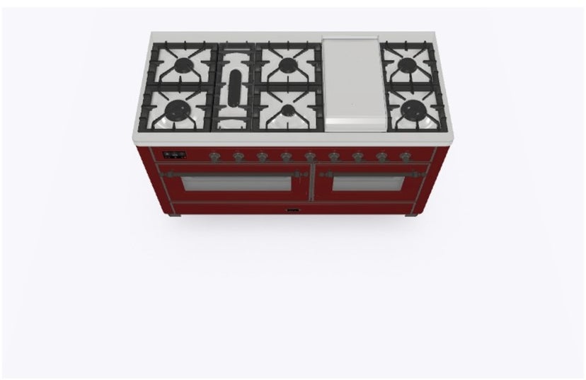 Ilve UM15FDNS3BUBLP 60" Dual Fuel Range with Double Ovens, 5.02 cu ft ...