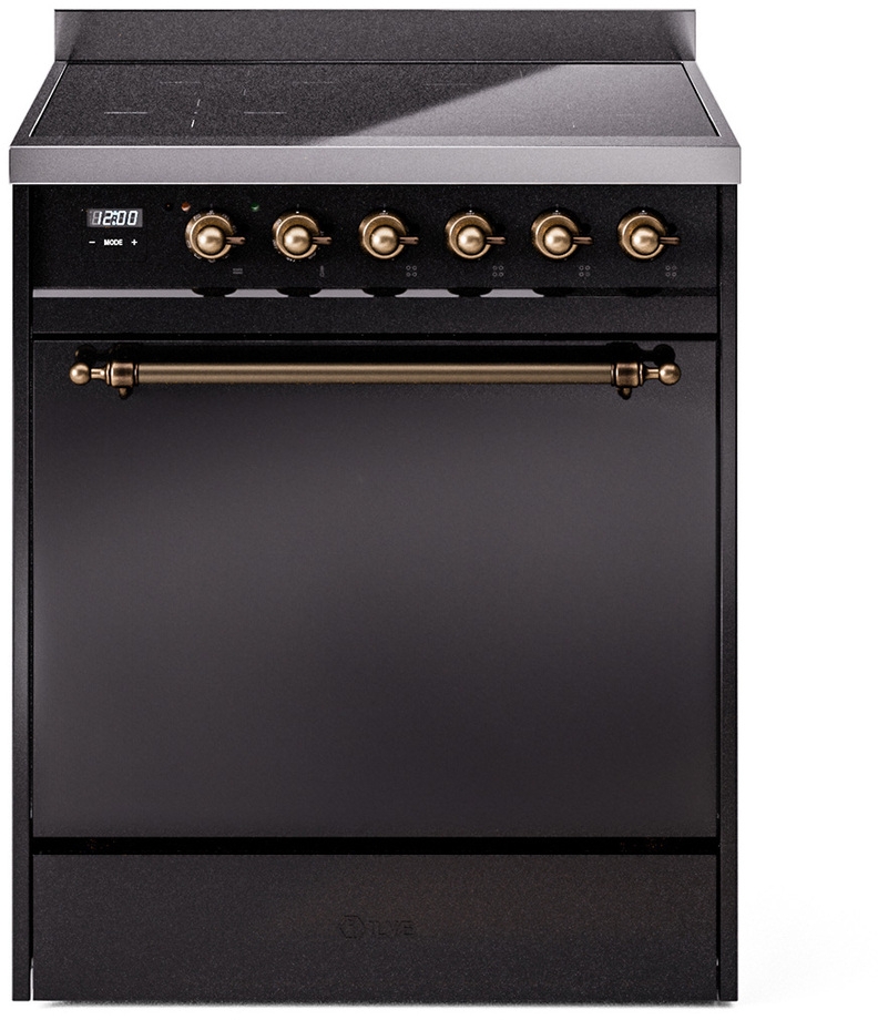 Ilve UPI304QNMPBKB Glossy Black With Bronze Trim