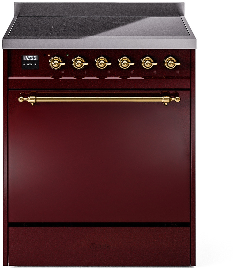 Ilve UPI304QNMPBUG Burgundy With Brass Trim