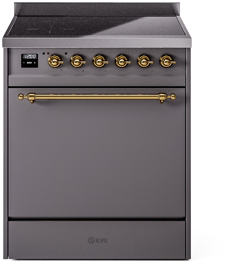 Ilve UPI304QNMPMGG Graphite Matte With Brass Trim