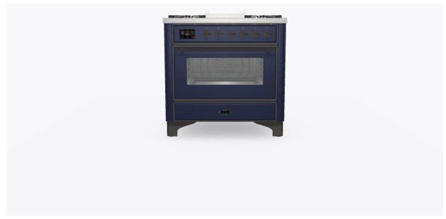 Ilve UM09FDNS3MBB Natural Gas In Midnight Blue W/ Bronze Trim