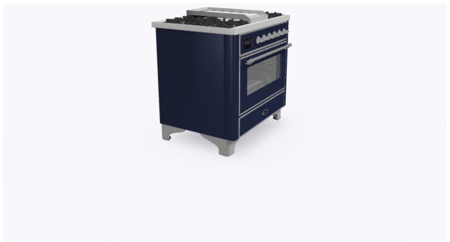 Ilve UM09FDNS3MBCLP Liquid Propane In Midnight Blue W/ Chrome Trim