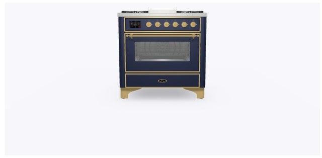 Ilve UM09FDNS3MBGLP 36" Dual Fuel Freestanding Range w/ 6 Sealed Burne...