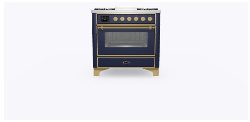 Ilve UM09FDNS3MBGLP 36" Dual Fuel Freestanding Range w/ 6 Sealed Burne...