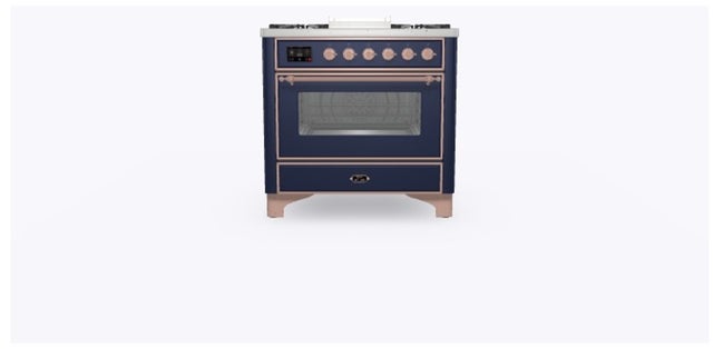 Ilve UM09FDNS3MBP 36" Dual Fuel Freestanding Range w/ 6 Sealed Burne...