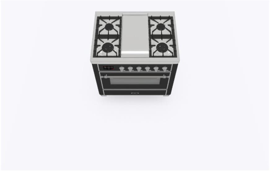 Ilve UM09FDNS3MGCLP Liquid Propane In Matte Graphite W/ Chrome Trim