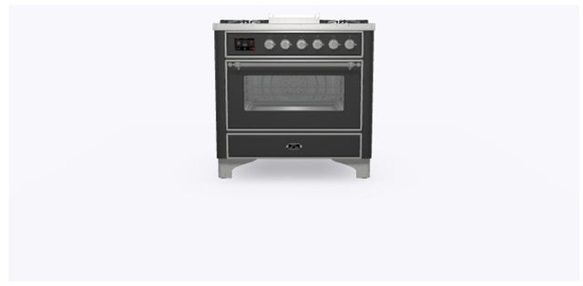 Ilve UM09FDNS3MGC 36" Dual Fuel Freestanding Range w/ 6 Sealed Burne...