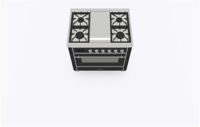 Ilve UM09FDNS3MGC 36" Dual Fuel Freestanding Range w/ 6 Sealed Burne...