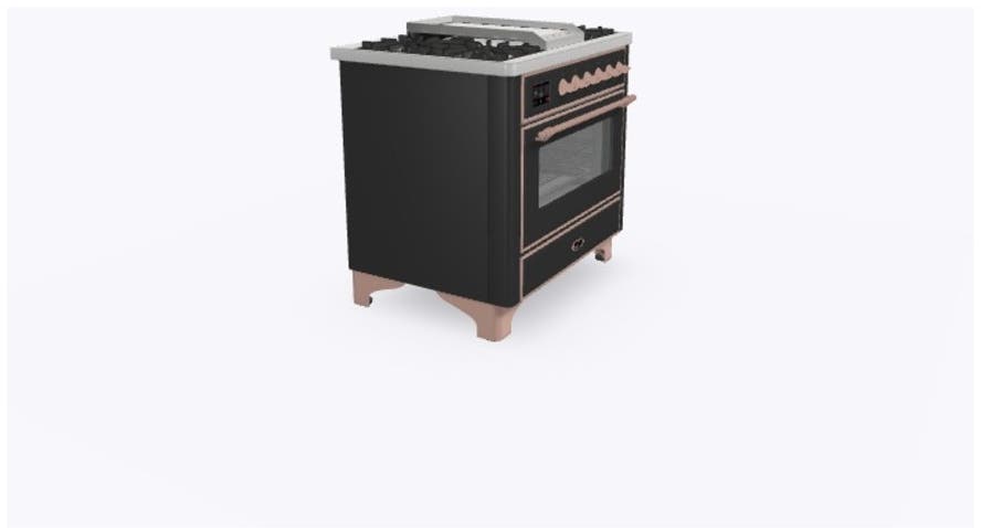Ilve UM09FDNS3MGPLP Liquid Propane In Matte Graphite W/ Copper Trim