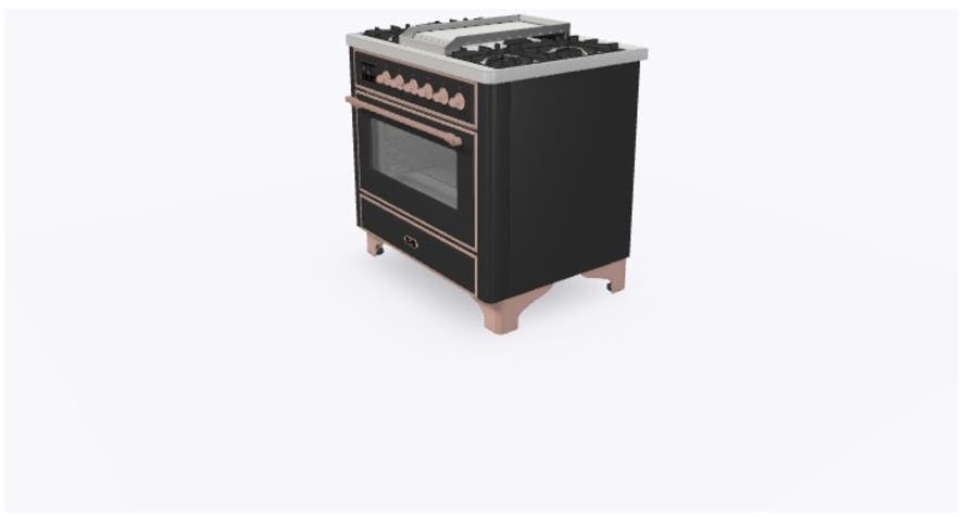 Ilve UM09FDNS3MGPLP Liquid Propane In Matte Graphite W/ Copper Trim