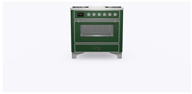 Ilve UM09FDNS3EGC 36" Dual Fuel Freestanding Range w/ 6 Sealed Burne...