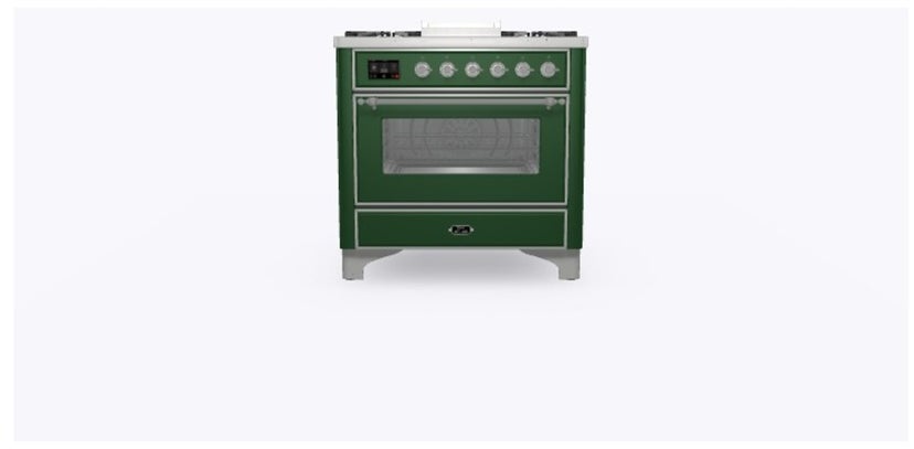 Ilve UM09FDNS3EGC 36" Dual Fuel Freestanding Range w/ 6 Sealed Burne...