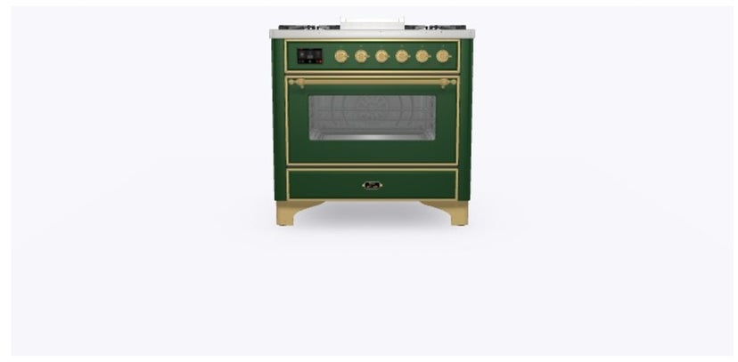 Ilve UM09FDNS3EGG 36" Dual Fuel Freestanding Range w/ 6 Sealed Burne...
