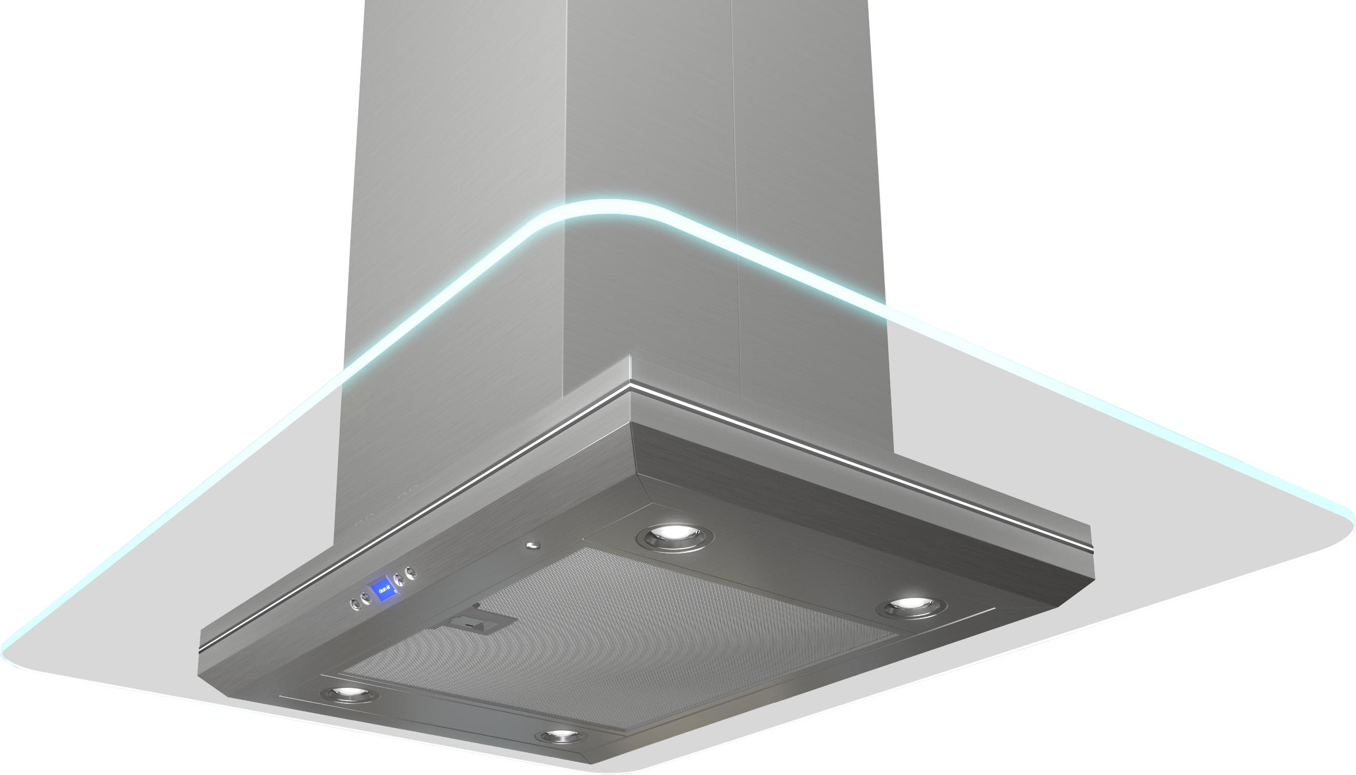 Zephyr ZVNM90AG Glass Canopy with Stainless Steel, 36 Inch