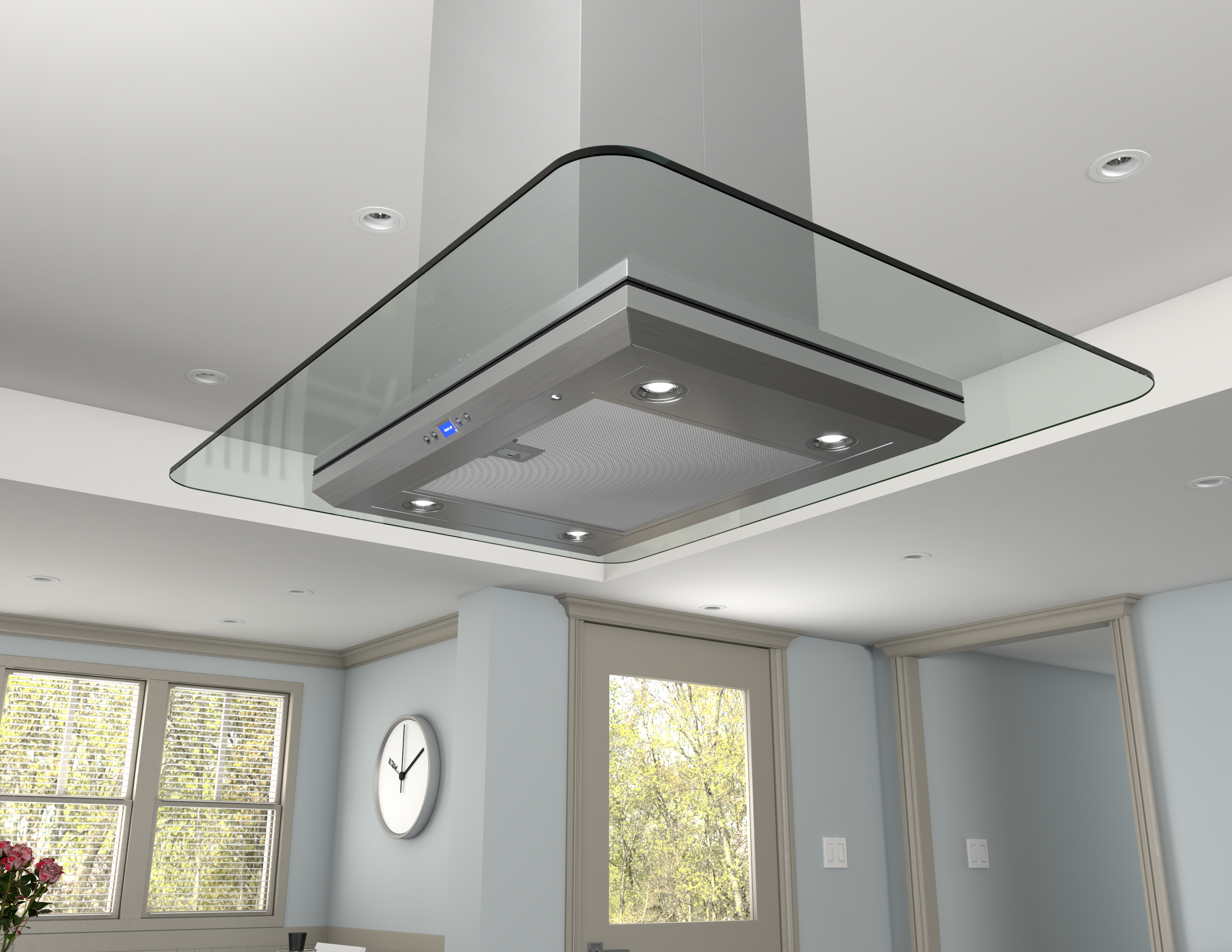 Zephyr ZVNM90AG Glass Canopy with Stainless Steel, 36 Inch