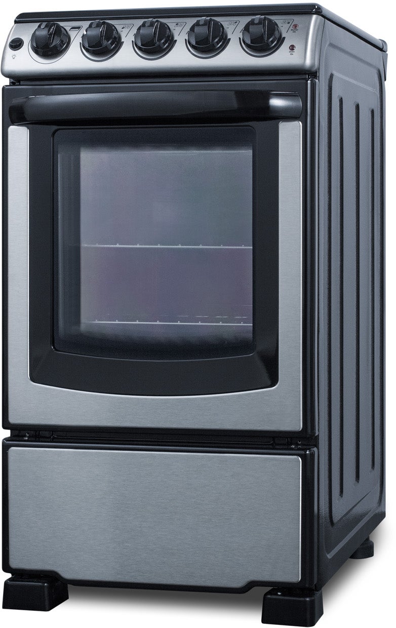 Summit REX2071SSRT 20 Inch Electric Smooth-Top Range With 2.3 Cu. Ft....