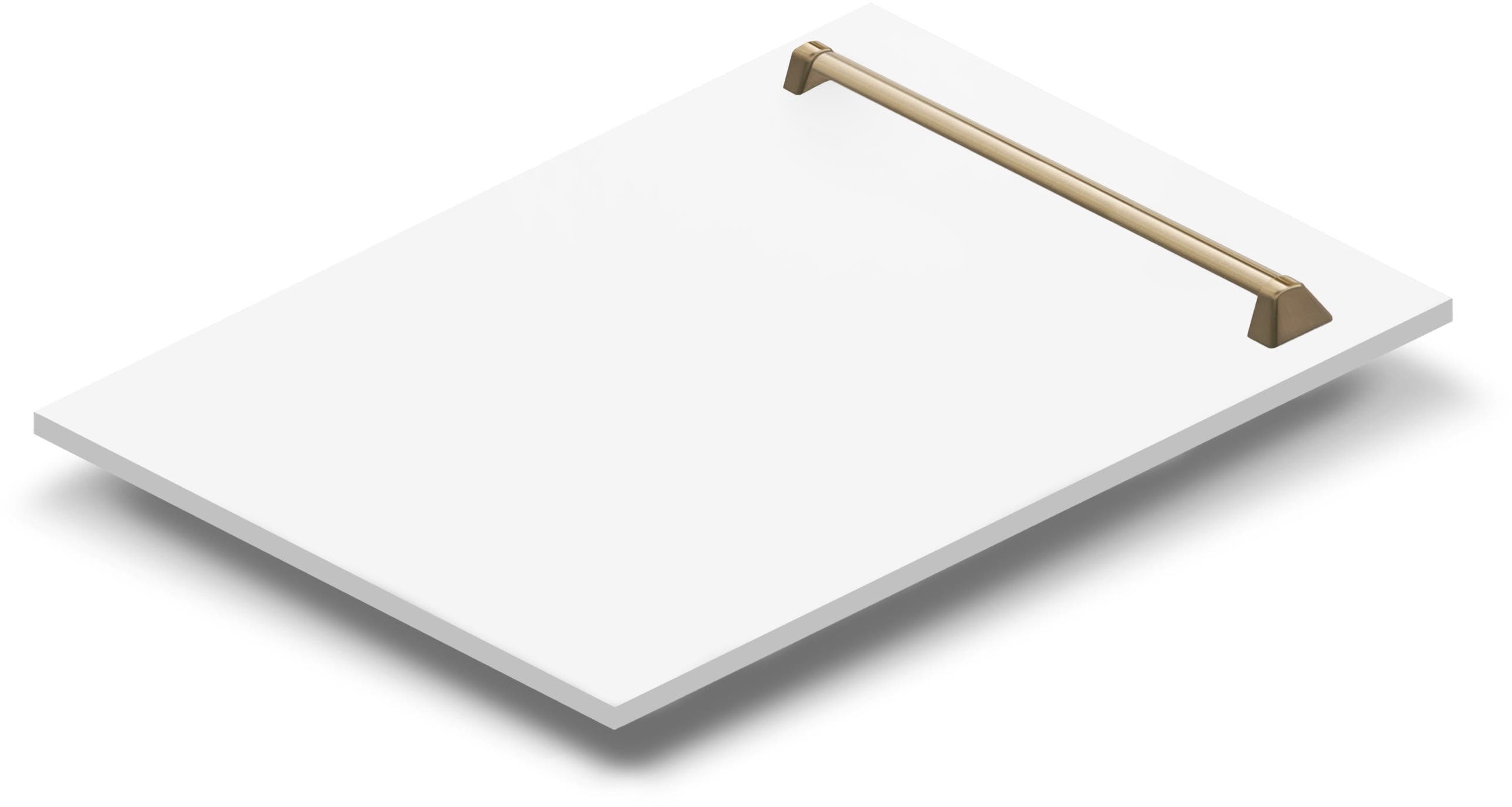 White Matte With Champagne Bronze Handle