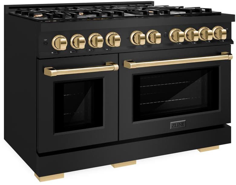 Black Stainless Steel With Polished Gold Accents