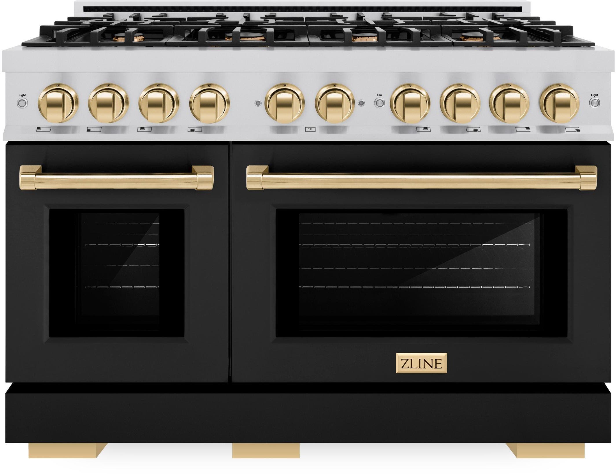 Stainless Steel With Black Matte Door And Polished Gold Accents