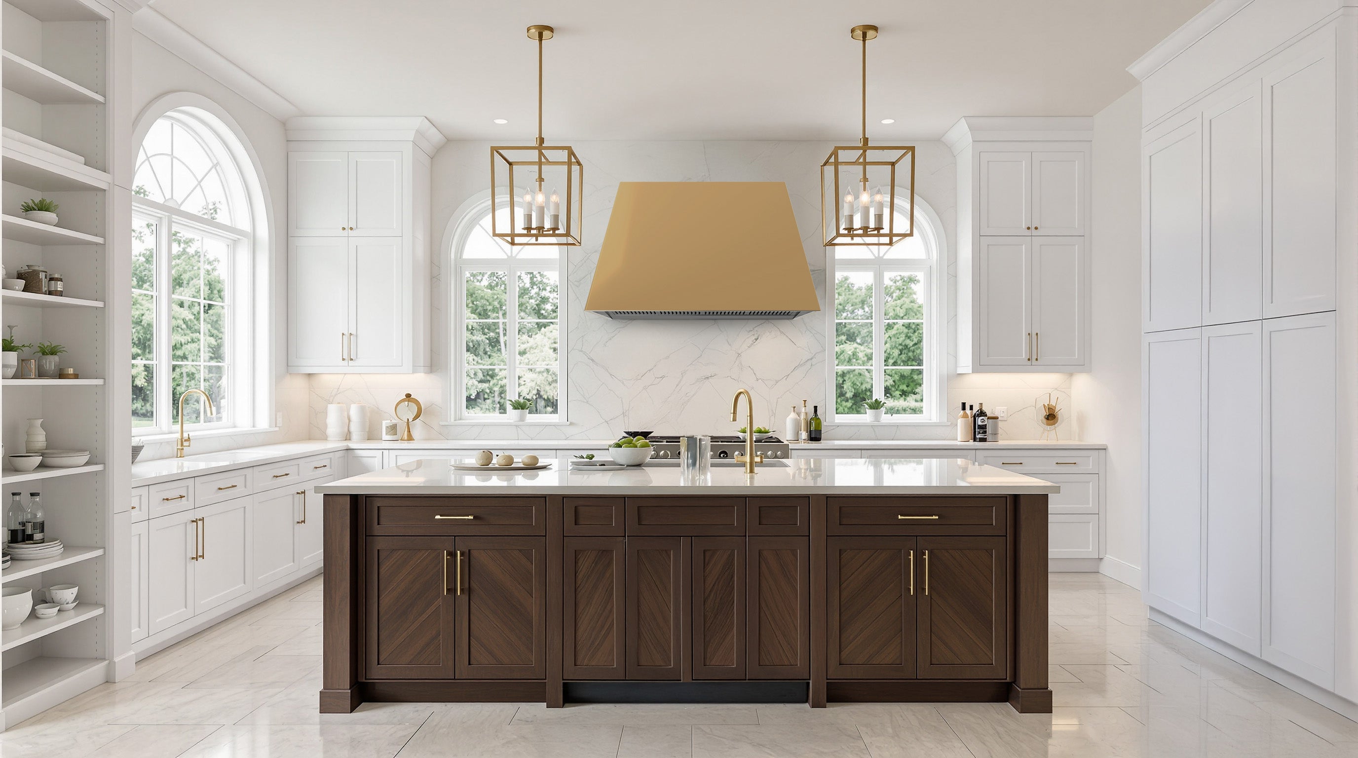 XO XOVD148SG Wall Mount Range Hood Liner Satin Gold | Plesser's