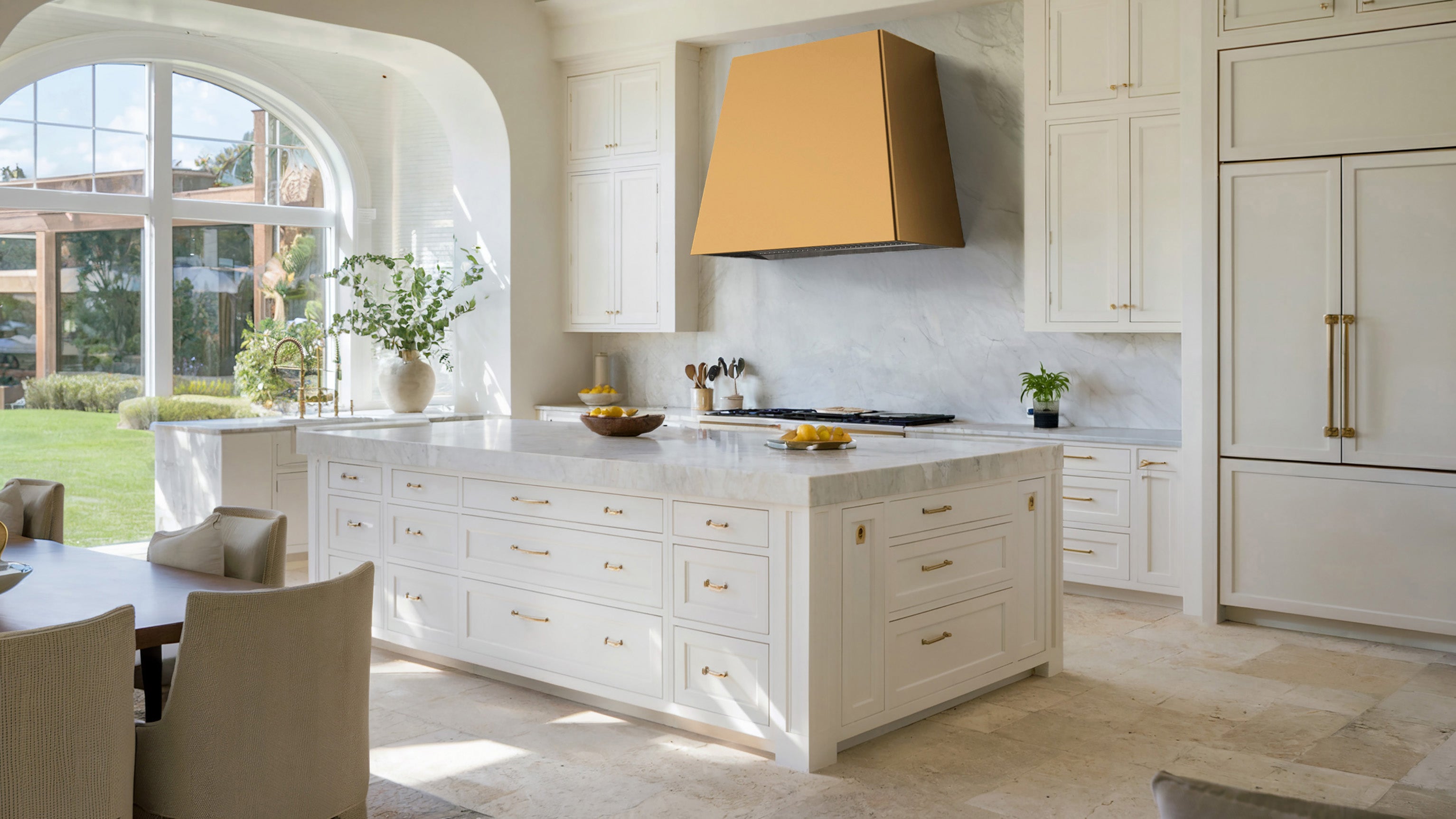 XO XOVD148SG Wall Mount Range Hood Liner Satin Gold | Plesser's