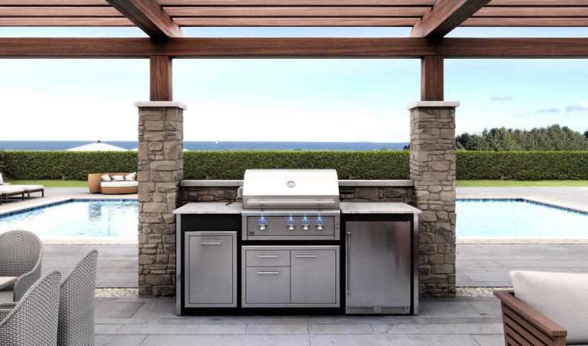 XO XOGRILL36L 36 Inch Built In Gas Grill with Three Cooking Zone...