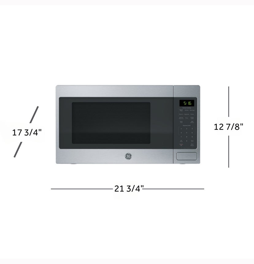 GE GCST16S1WSS 1.6 cu. ft. Countertop Microwave Oven with 1,150 W...