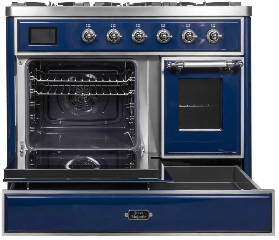 Ilve UMD10FDNS3MBCLP Liquid Propane In Midnight Blue W/ Chrome Trim