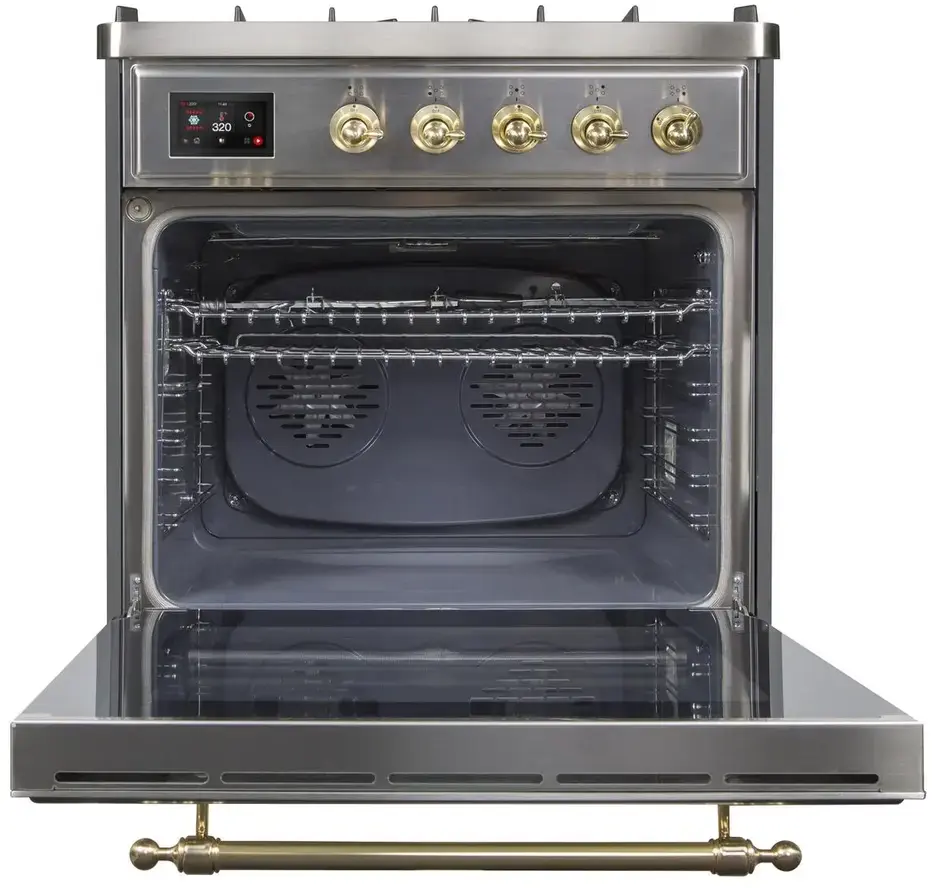 Ilve UM30DNE3SSG Natural Gas In Stainless Steel W/ Brass Trim