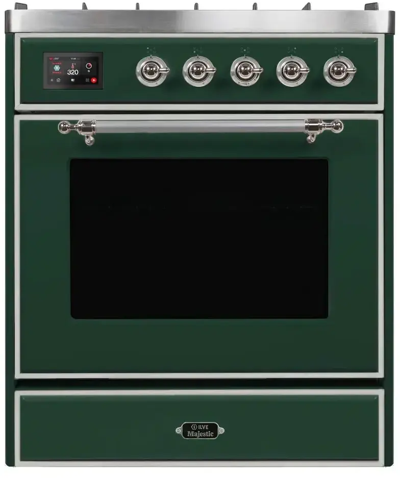 Ilve UM30DNE3EGC Natural Gas In Emerald Green W/ Chrome Trim