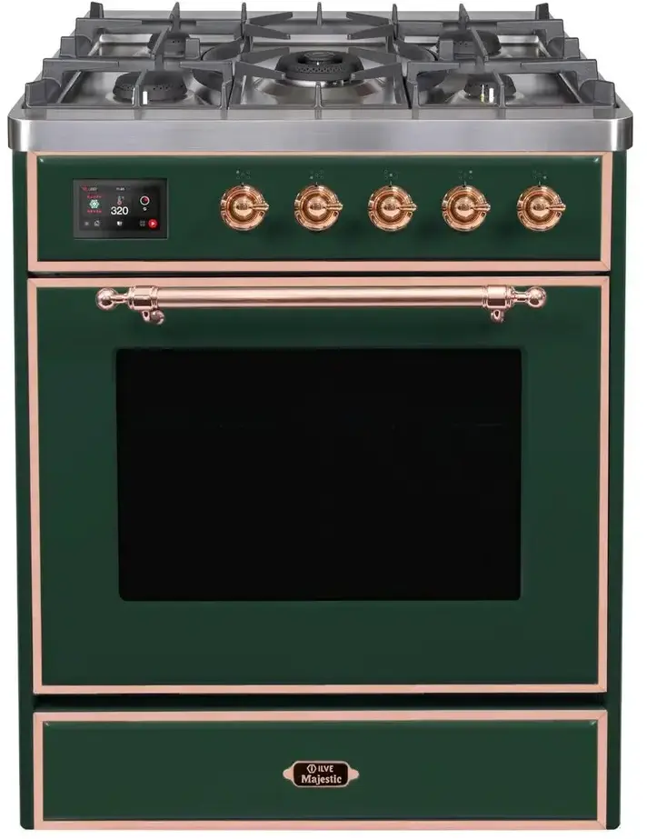 Ilve UM30DNE3EGP Natural Gas In Emerald Green W/ Copper Trim