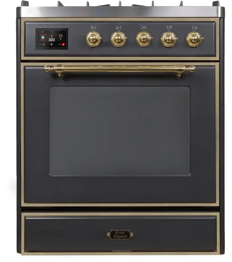 Ilve UM30DNE3MGB Natural Gas In Matte Graphite W/ Bronze Trim