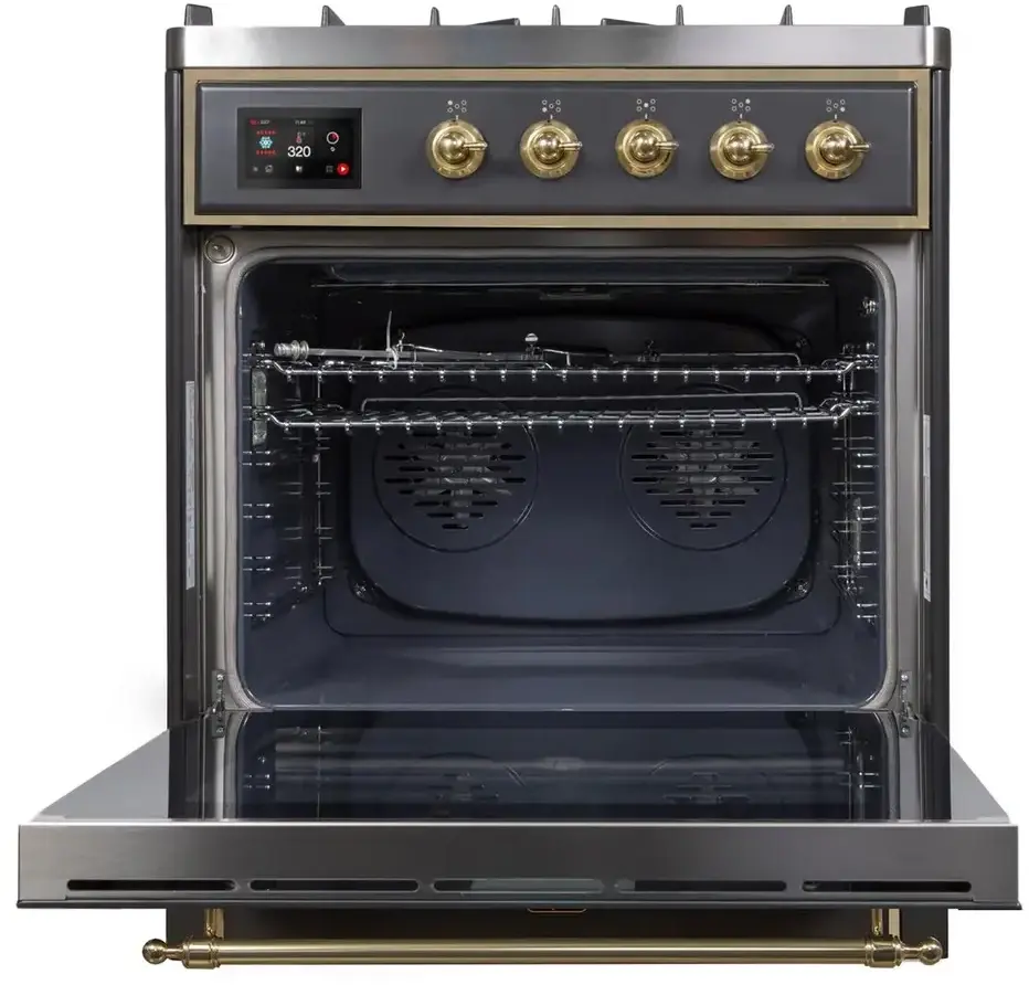 Ilve UM30DNE3MGB Natural Gas In Matte Graphite W/ Bronze Trim