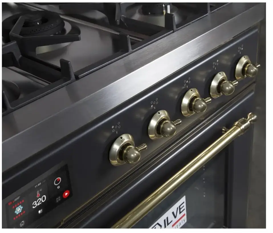 Ilve UM30DNE3MGB Natural Gas In Matte Graphite W/ Bronze Trim