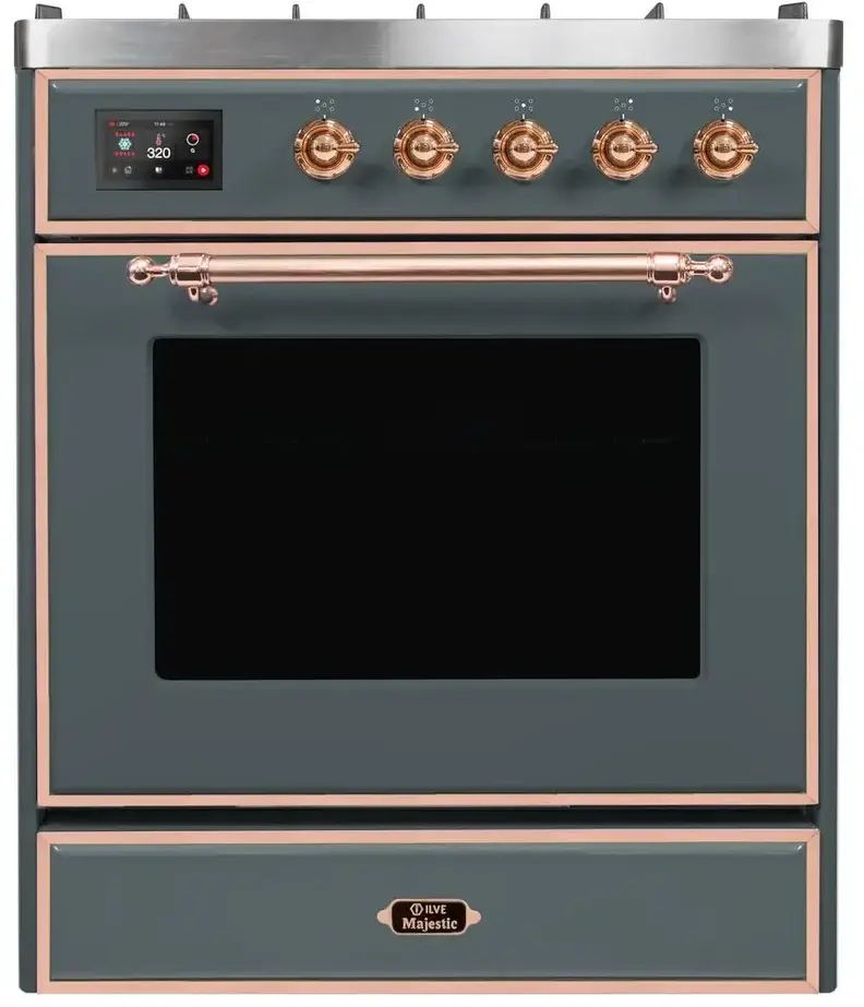 Ilve UM30DNE3BGP Natural Gas In Blue Grey W/ Copper Trim
