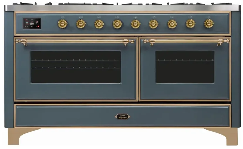 Ilve UM15FDNS3BGGLP 60" Dual Fuel Range with Double Ovens, 5.02 cu ft ...