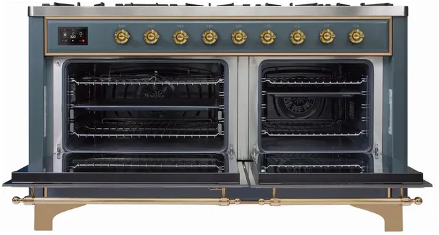Ilve UM15FDNS3BGGLP 60" Dual Fuel Range with Double Ovens, 5.02 cu ft ...