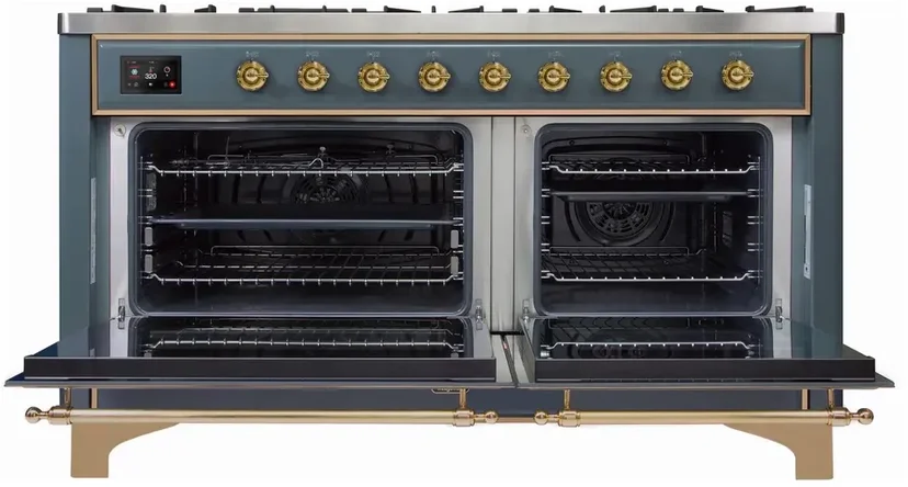 Ilve UM15FDNS3BGGLP 60" Dual Fuel Range with Double Ovens, 5.02 cu ft ...
