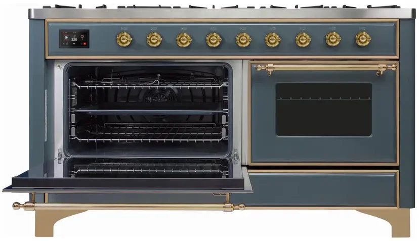 Ilve UM15FDNS3BGGLP 60" Dual Fuel Range with Double Ovens, 5.02 cu ft ...
