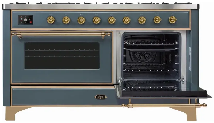 Ilve UM15FDNS3BGGLP 60" Dual Fuel Range with Double Ovens, 5.02 cu ft ...