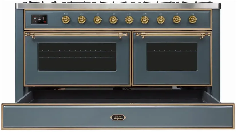 Ilve UM15FDNS3BGGLP 60" Dual Fuel Range with Double Ovens, 5.02 cu ft ...