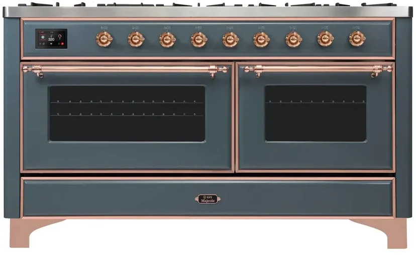 Ilve UM15FDNS3BGP 60" Dual Fuel Range with Double Ovens, 5.02 cu ft ...