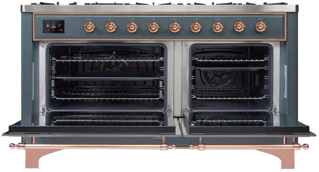Ilve UM15FDNS3BGP 60" Dual Fuel Range with Double Ovens, 5.02 cu ft ...