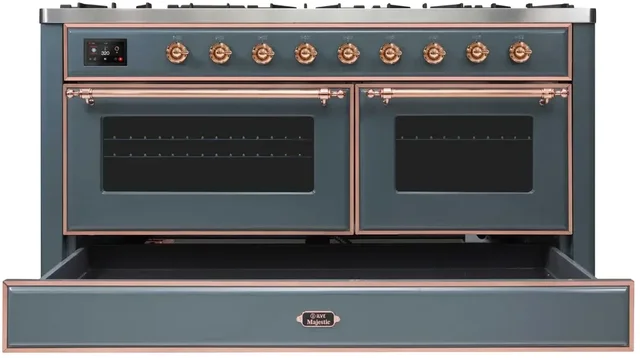 Ilve UM15FDNS3BGP 60" Dual Fuel Range with Double Ovens, 5.02 cu ft ...