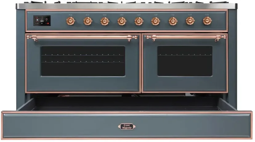 Ilve UM15FDNS3BGP 60" Dual Fuel Range with Double Ovens, 5.02 cu ft ...