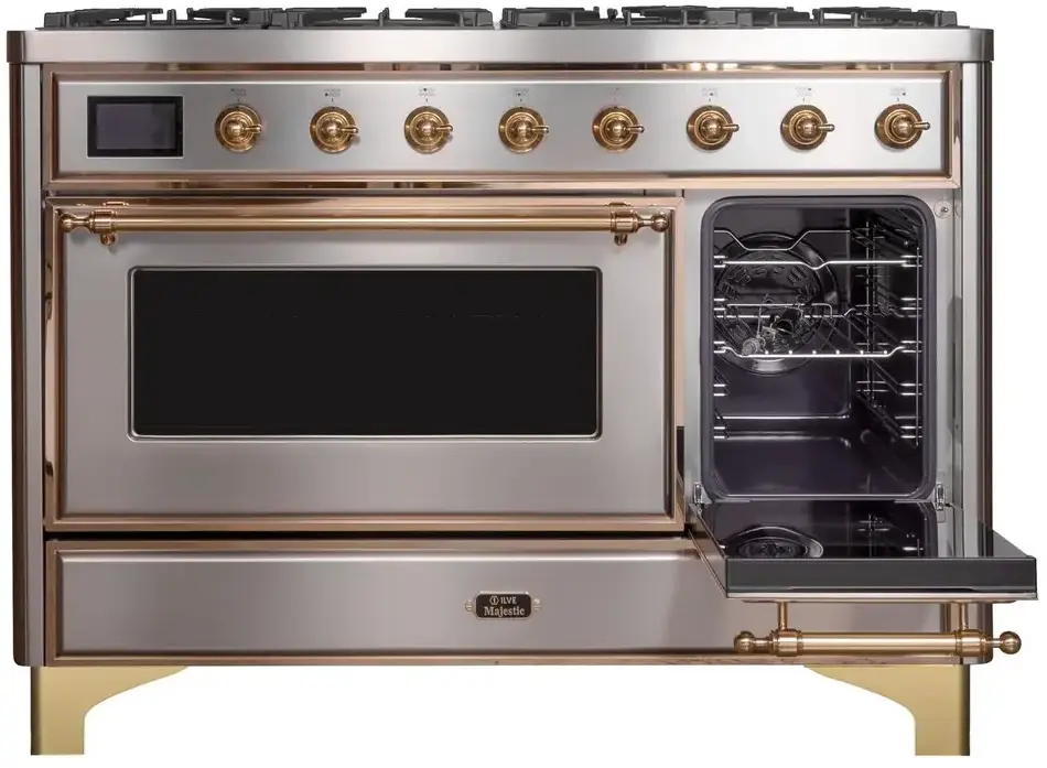 Ilve UM12FDNS3SSG Natural Gas In Stainless Steel W/ Brass Trim