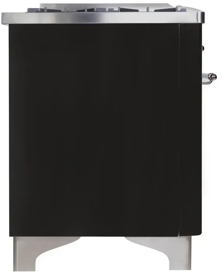 Ilve UM12FDNS3BKC Natural Gas In Glossy Black W/ Chrome Trim