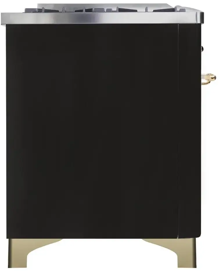 Ilve UM12FDNS3BKGLP Liquid Propane In Glossy Black W/ Brass Trim